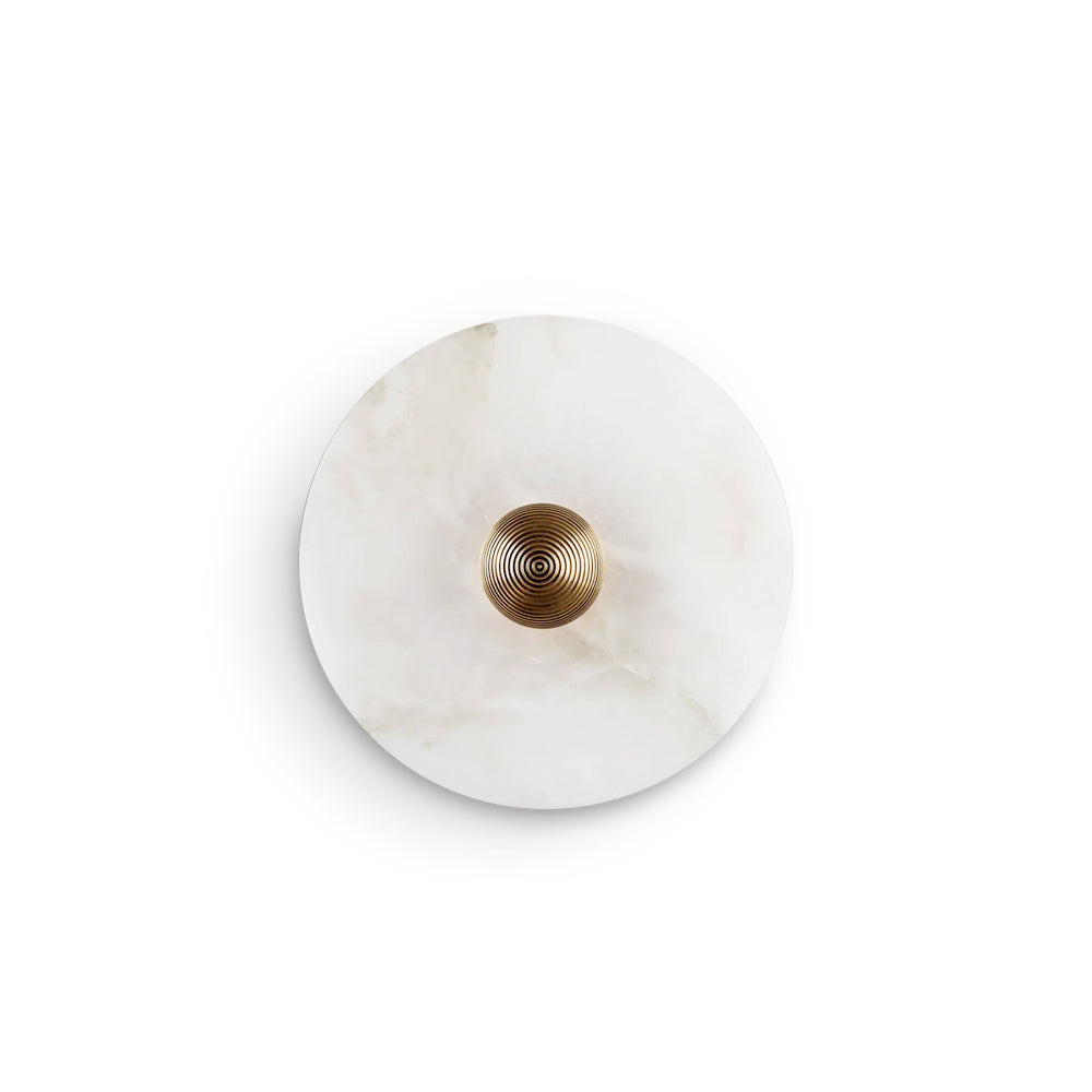 Geometric Wall Light | Translucent Alabaster Stone Disc Sconce Fixture