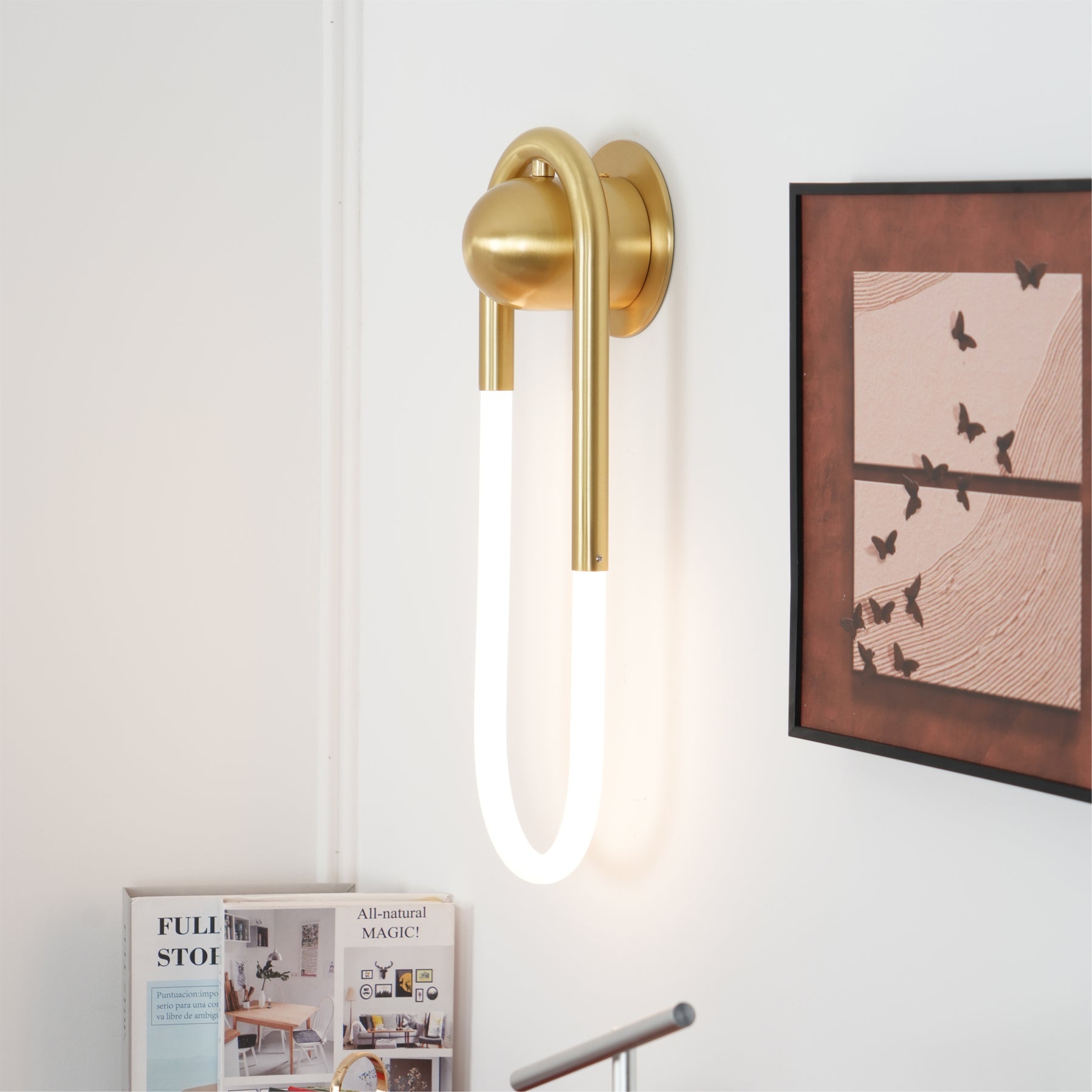 Minimalist Wall Light | Elongated Oval Loop Geometric Tube Sconce