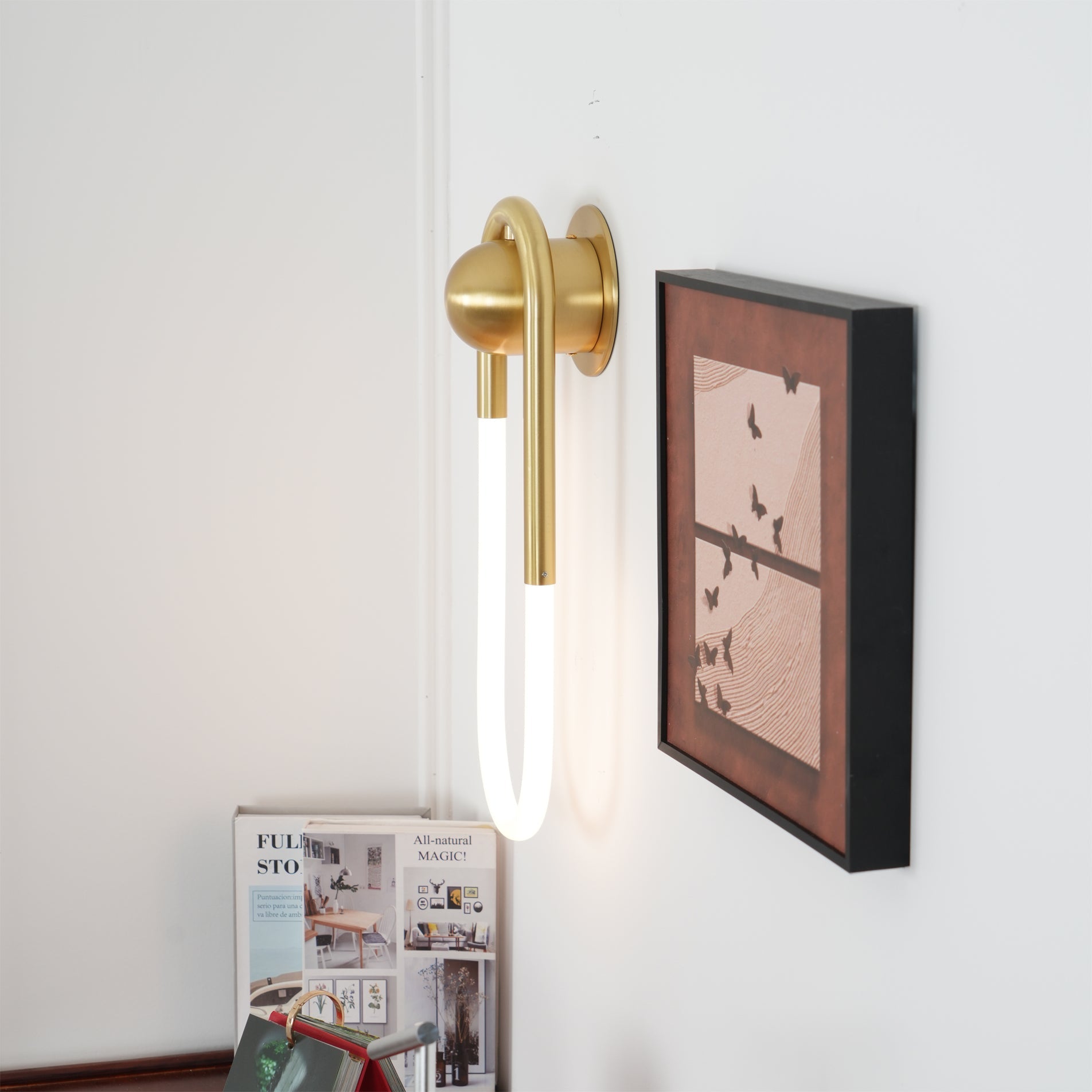 Minimalist Wall Light | Elongated Oval Loop Geometric Tube Sconce