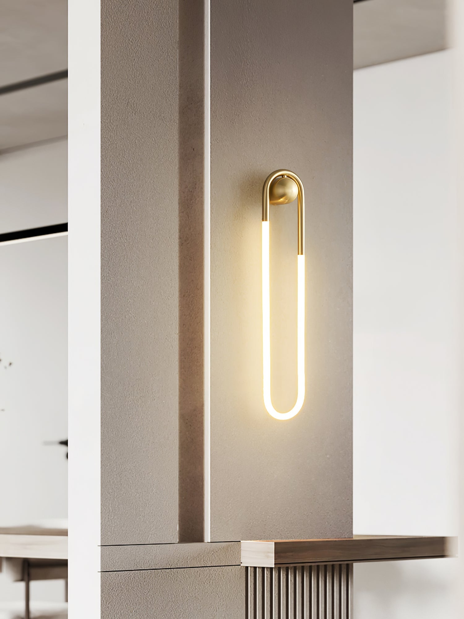 Minimalist Wall Light | Elongated Oval Loop Geometric Tube Sconce