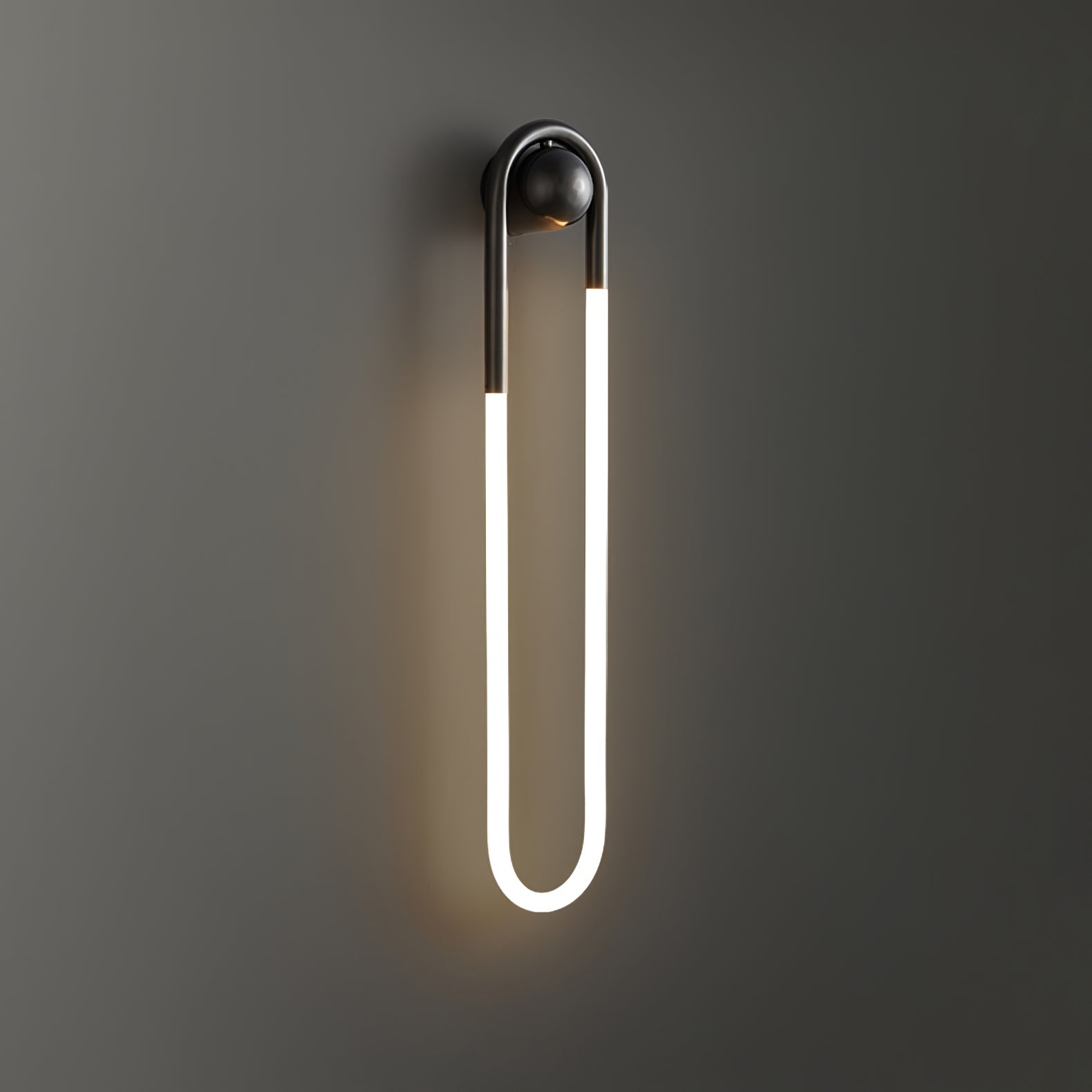 Minimalist Wall Light | Elongated Oval Loop Geometric Tube Sconce