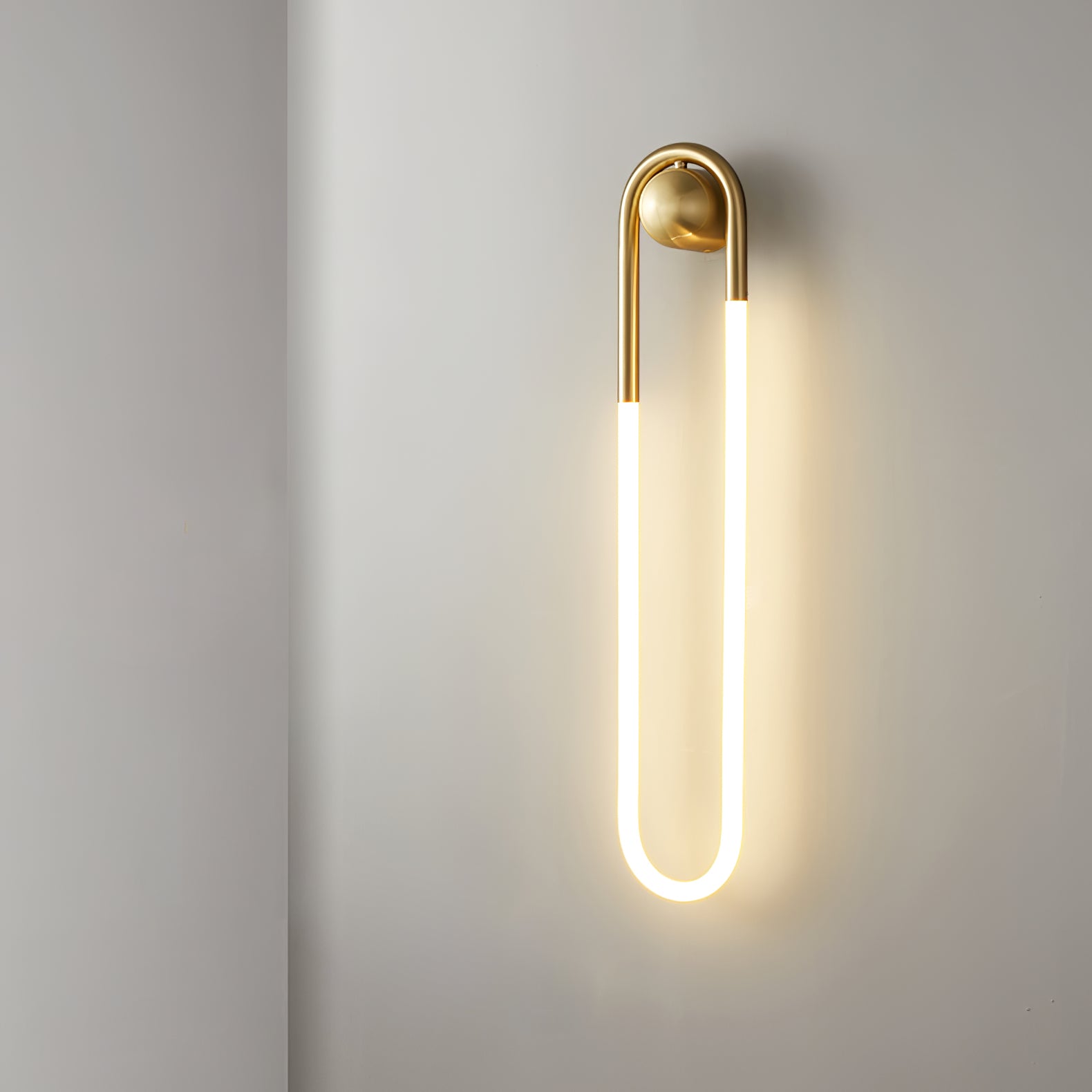 Minimalist Wall Light | Elongated Oval Loop Geometric Tube Sconce
