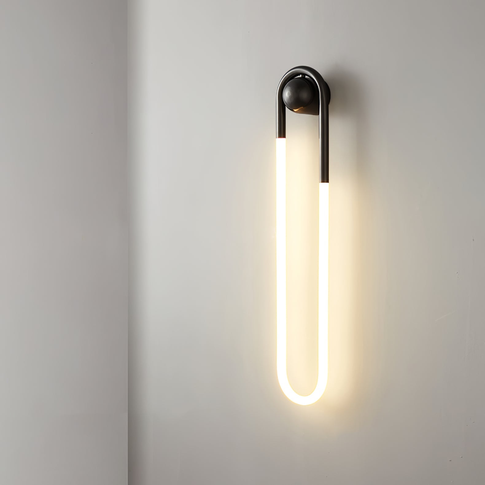 Minimalist Wall Light | Elongated Oval Loop Geometric Tube Sconce