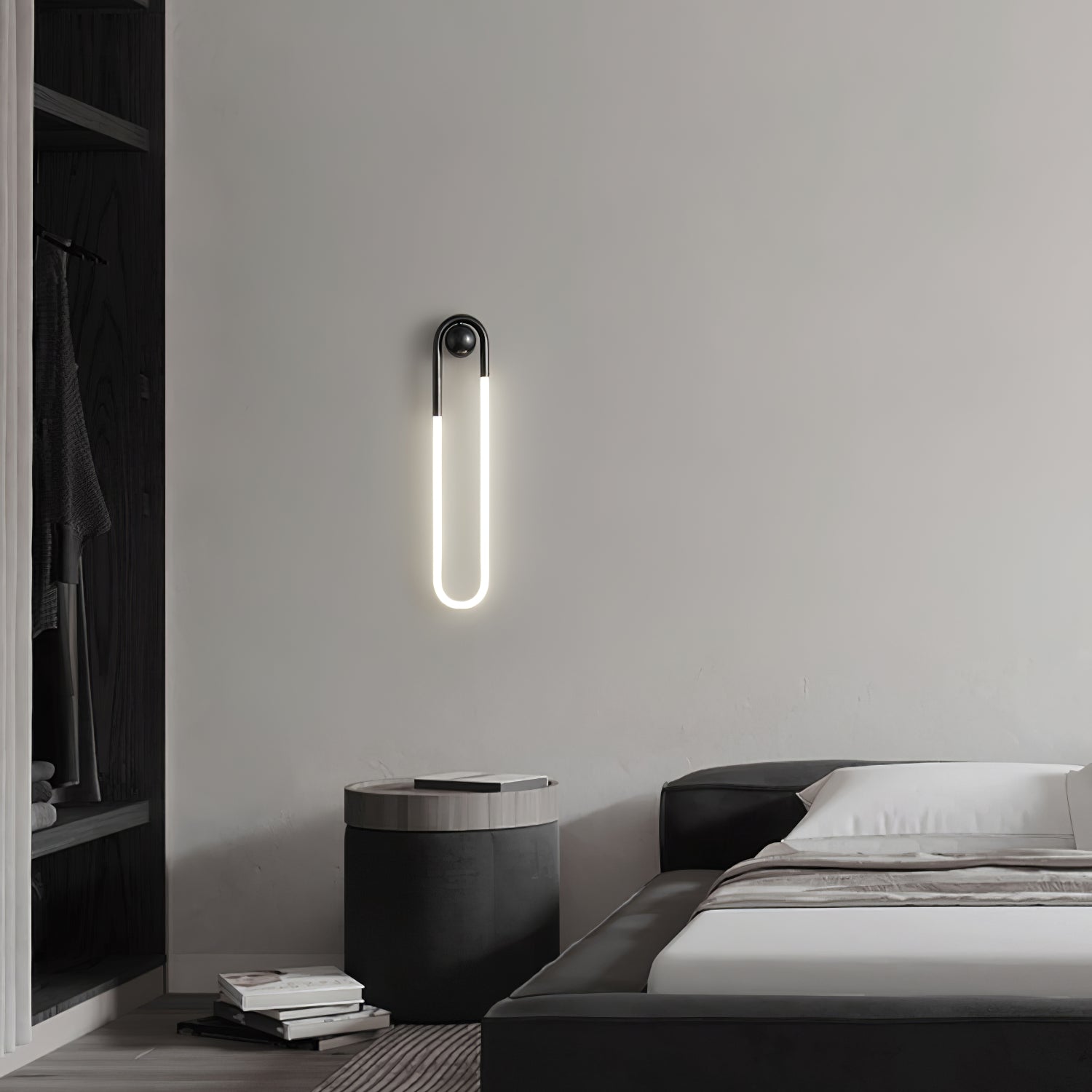 Minimalist Wall Light | Elongated Oval Loop Geometric Tube Sconce