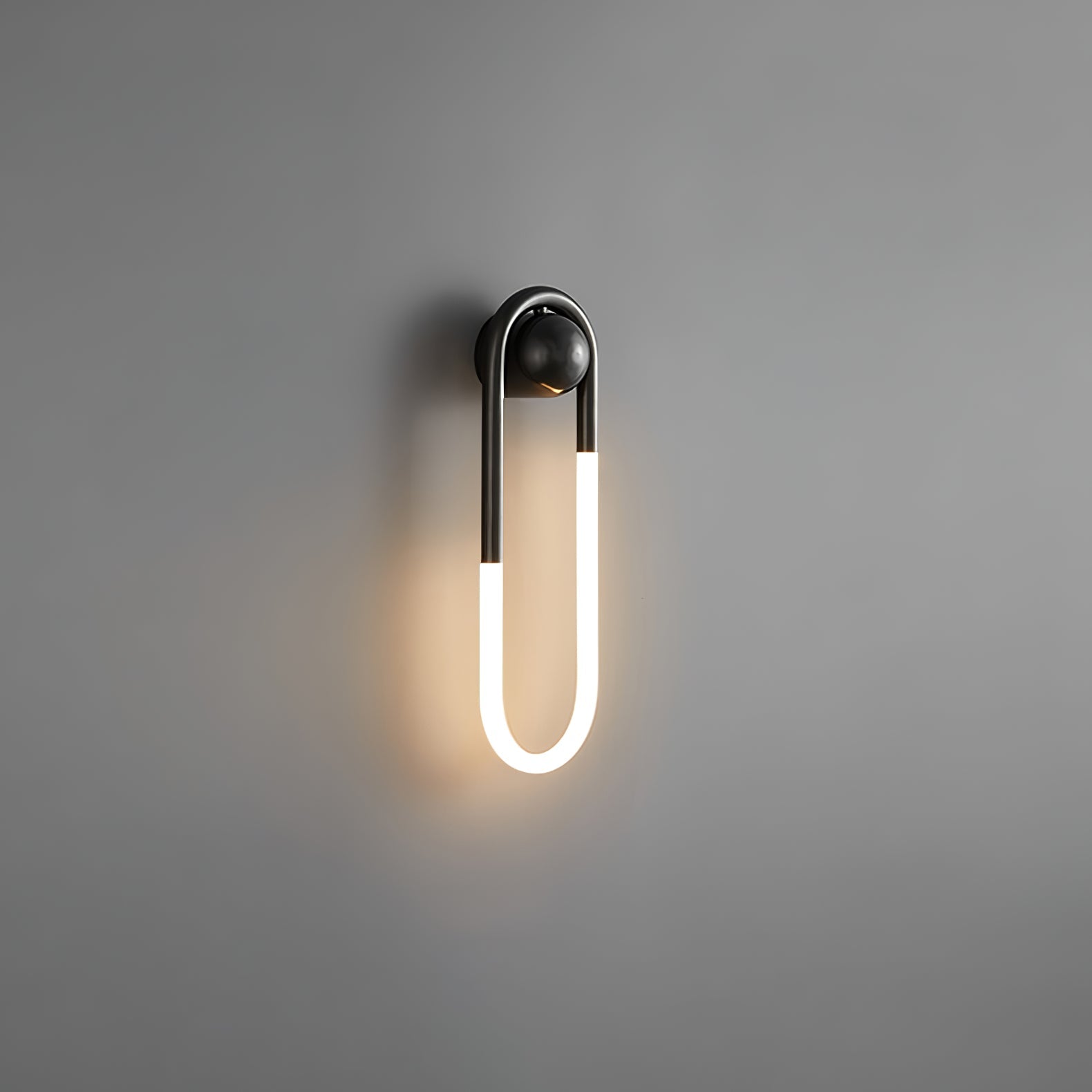 Minimalist Wall Light | Elongated Oval Loop Geometric Tube Sconce