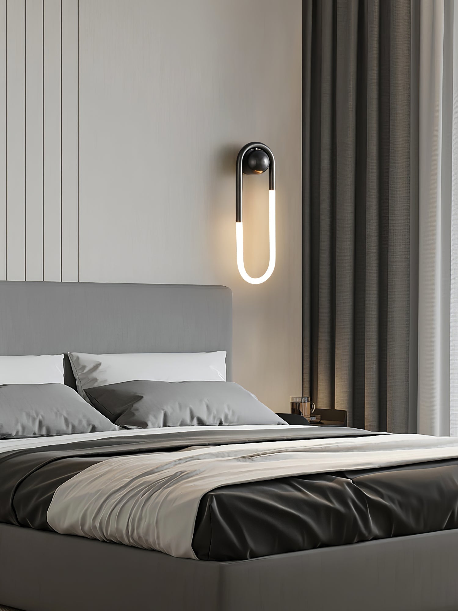 Minimalist Wall Light | Elongated Oval Loop Geometric Tube Sconce