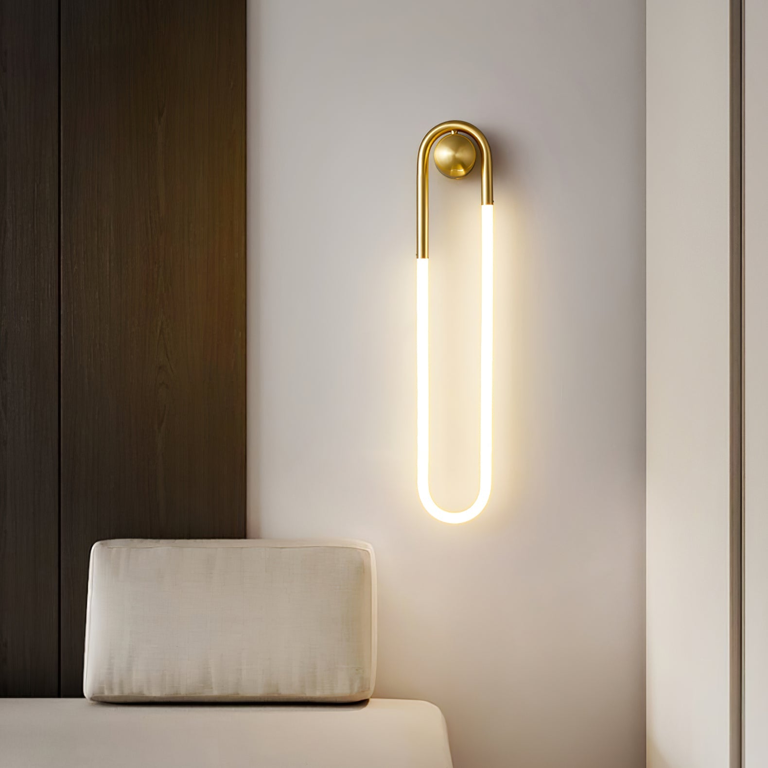 Minimalist Wall Light | Elongated Oval Loop Geometric Tube Sconce
