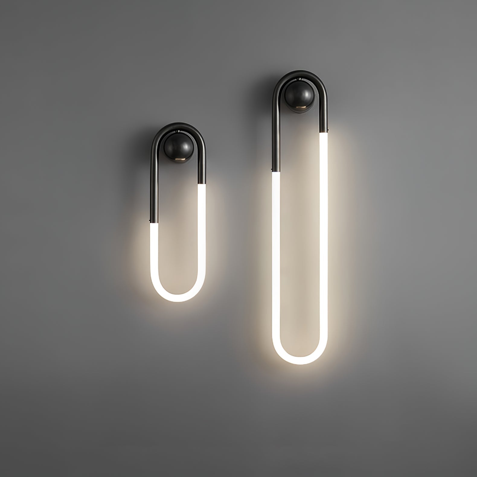 Minimalist Wall Light | Elongated Oval Loop Geometric Tube Sconce