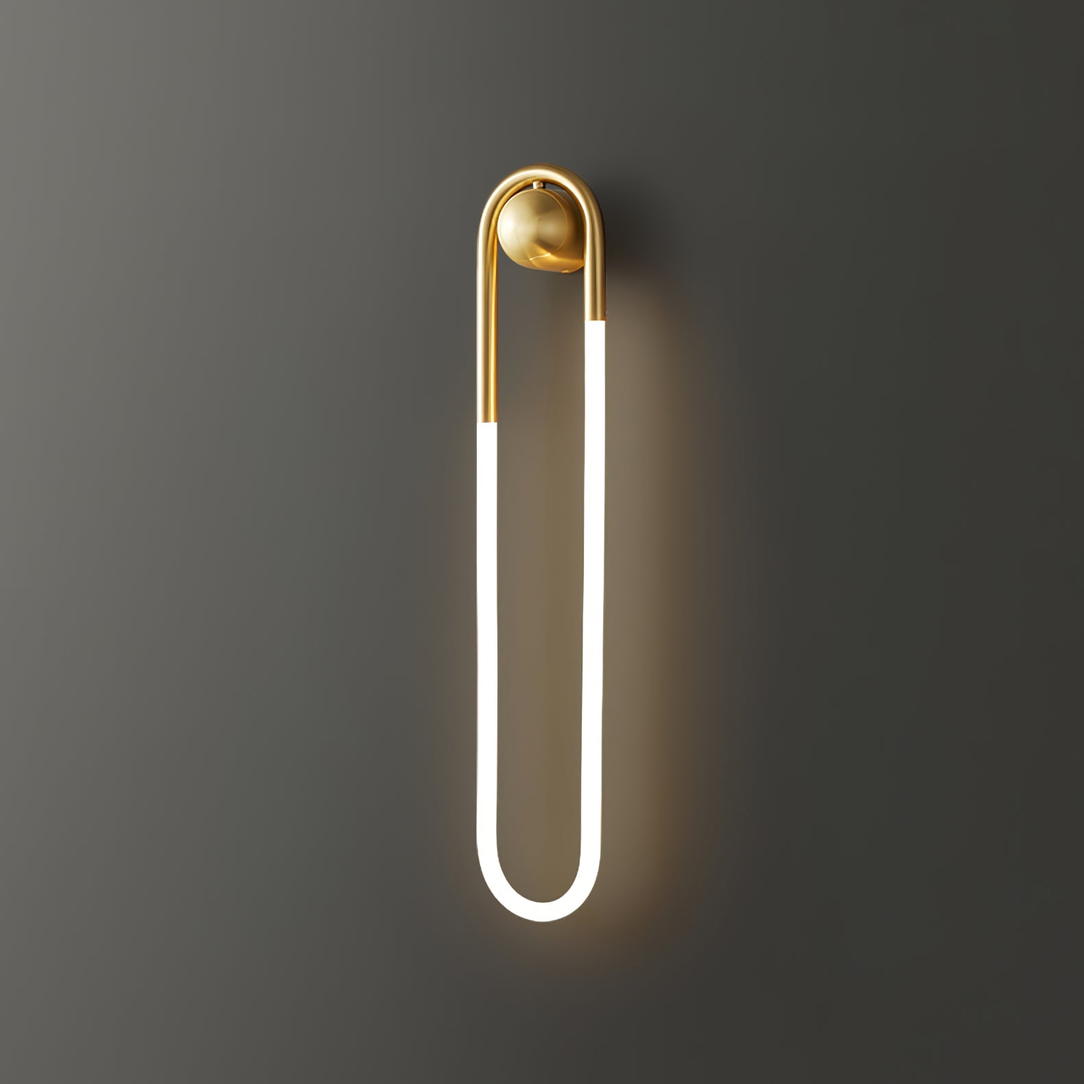 Minimalist Wall Light | Elongated Oval Loop Geometric Tube Sconce