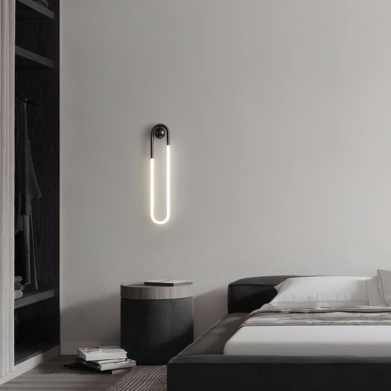 Minimalist Wall Light | Elongated Oval Loop Geometric Tube Sconce
