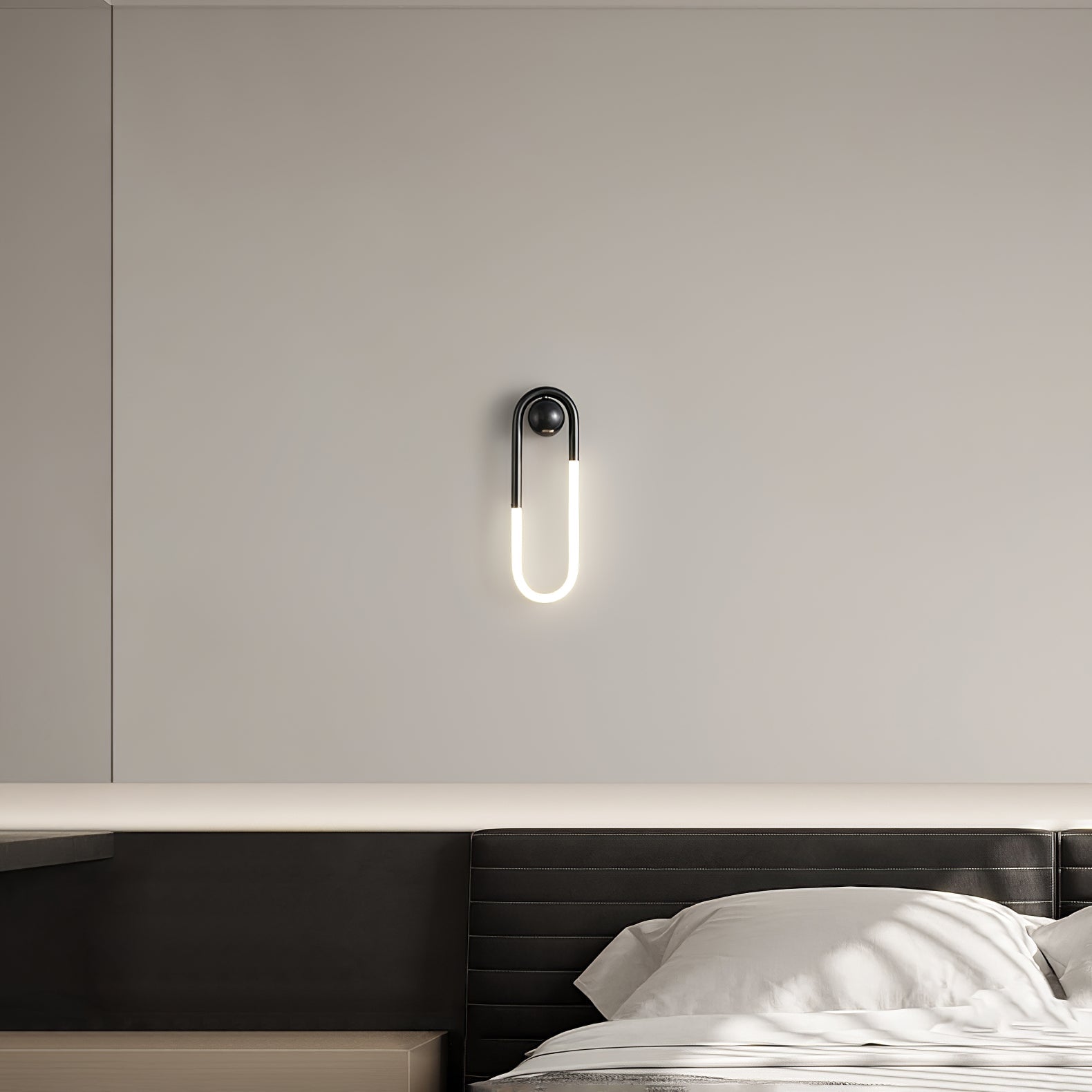 Minimalist Wall Light | Elongated Oval Loop Geometric Tube Sconce