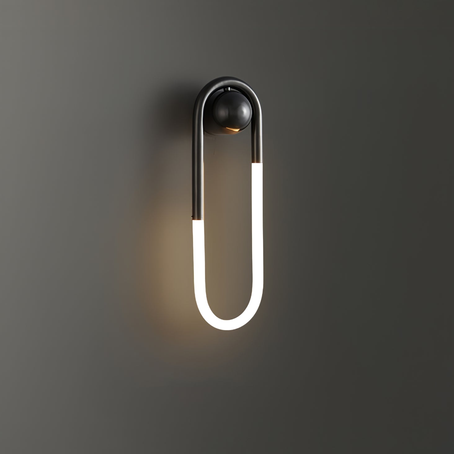Minimalist Wall Light | Elongated Oval Loop Geometric Tube Sconce