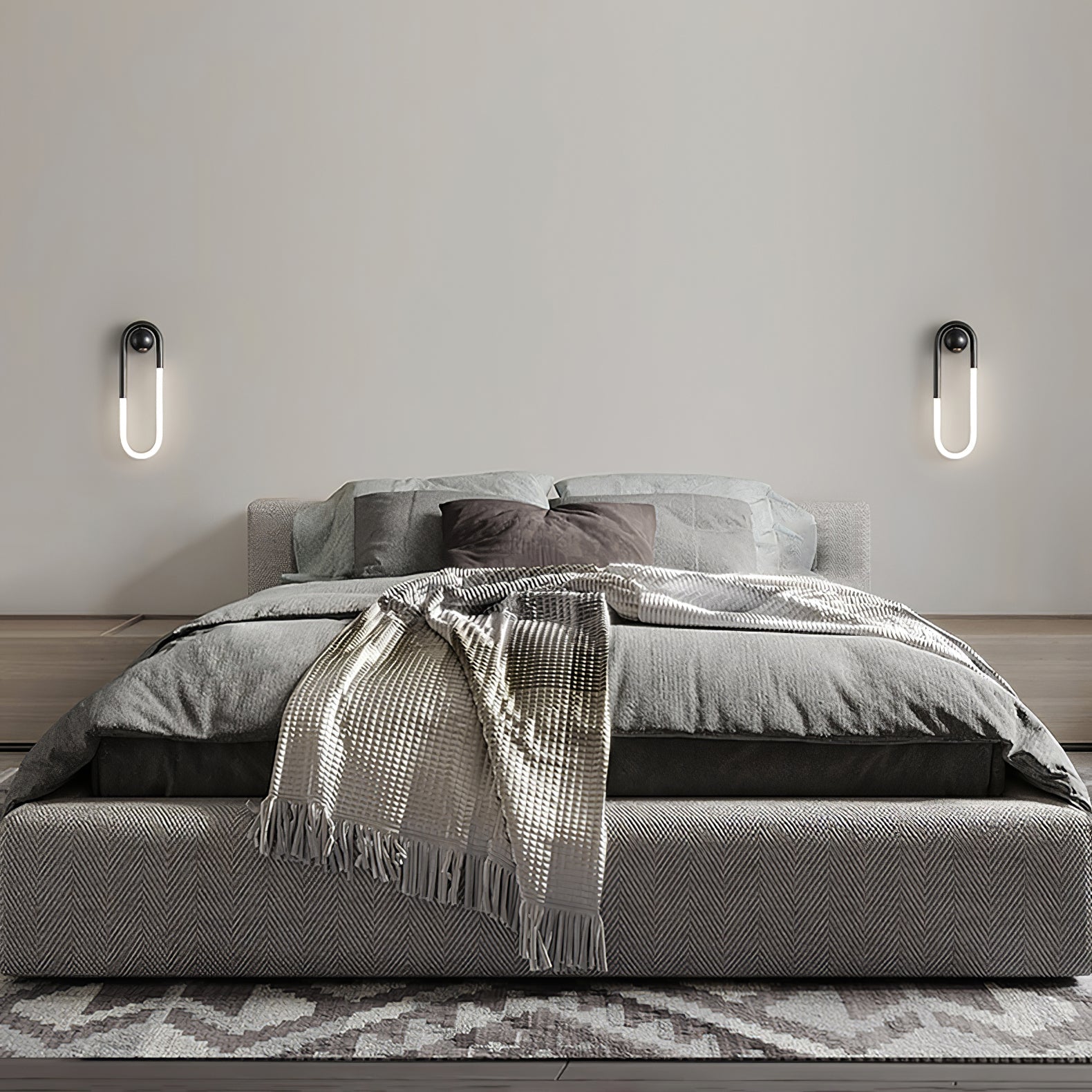 Minimalist Wall Light | Elongated Oval Loop Geometric Tube Sconce