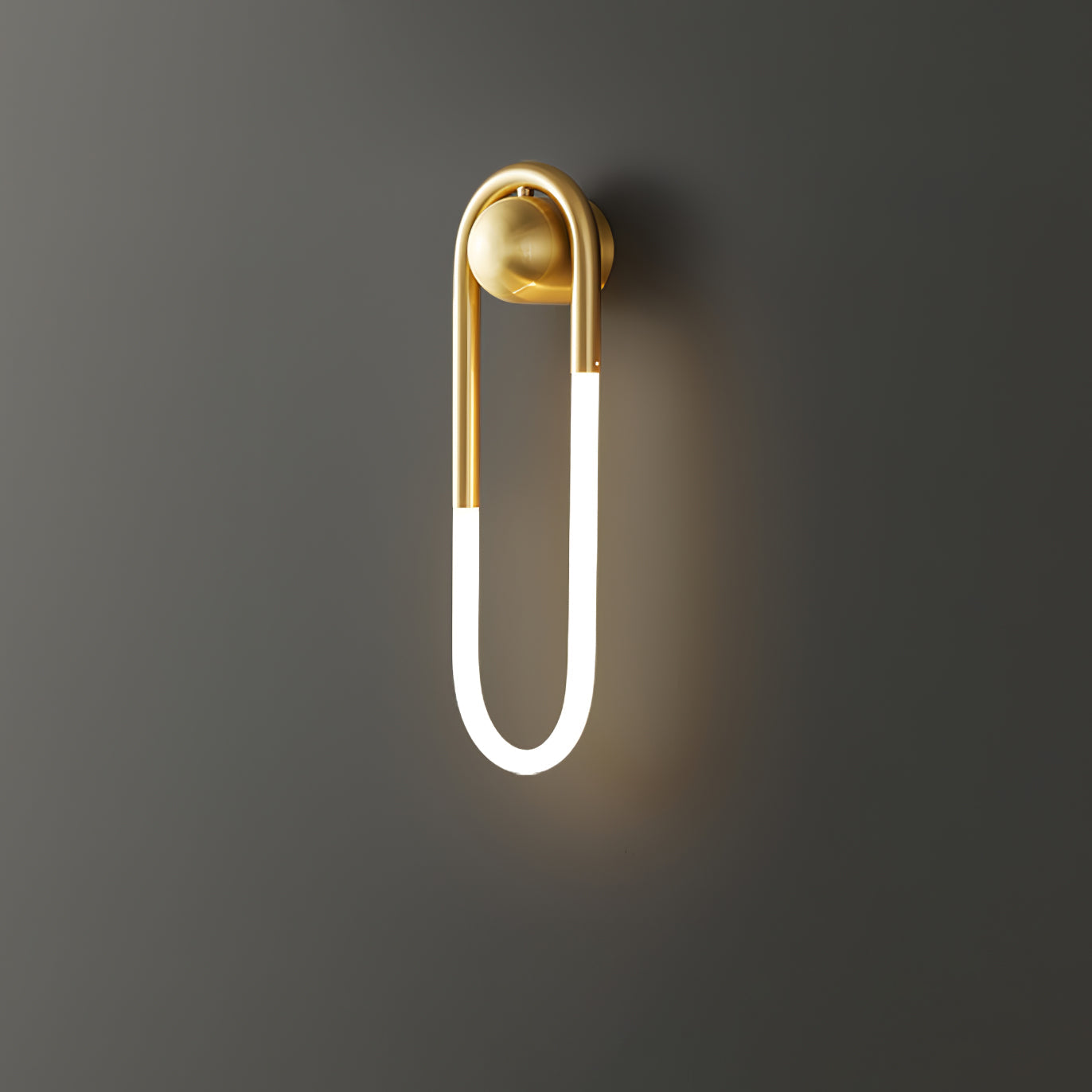 Minimalist Wall Light | Elongated Oval Loop Geometric Tube Sconce