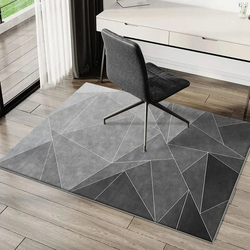 Geometric Office Chair Mat | Washable Hard Floor Protector