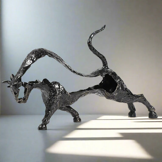 ArtZ® Modern Geometric Bull Sculpture Iron Bull Sculpture
