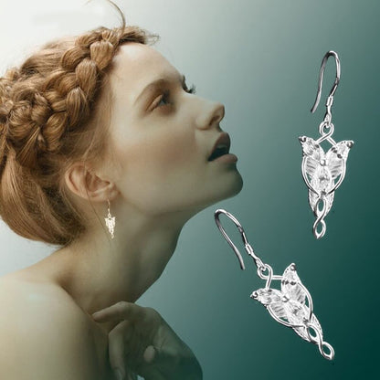 Alfheim Evenstar Elven Drop Earrings – 925 Sterling Silver
