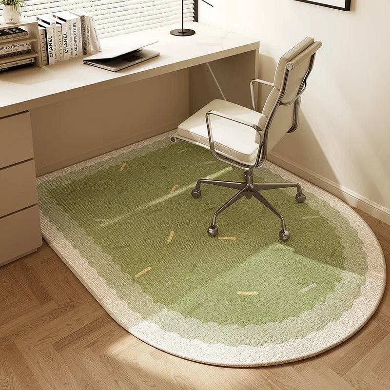 Striped Office Chair Mat | Oval Non-Slip Floor Protector