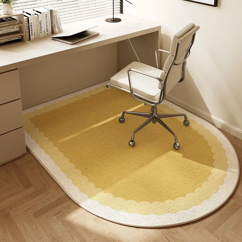 Striped Office Chair Mat | Oval Non-Slip Floor Protector
