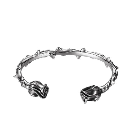 Freyja Floral Viking Torque Bracelet – 925 Sterling Silver