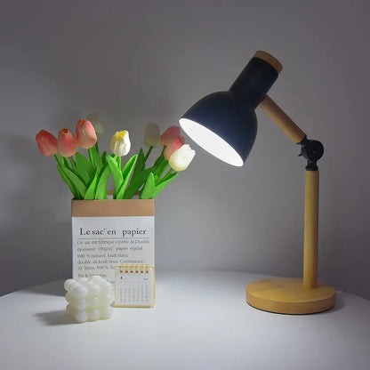 Scandinavian Wooden Desk Lamp | Adjustable Modern Table Light