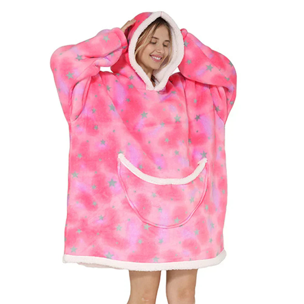 Oversized Fleece Hoodie Blanket | Wearable Pocket Design