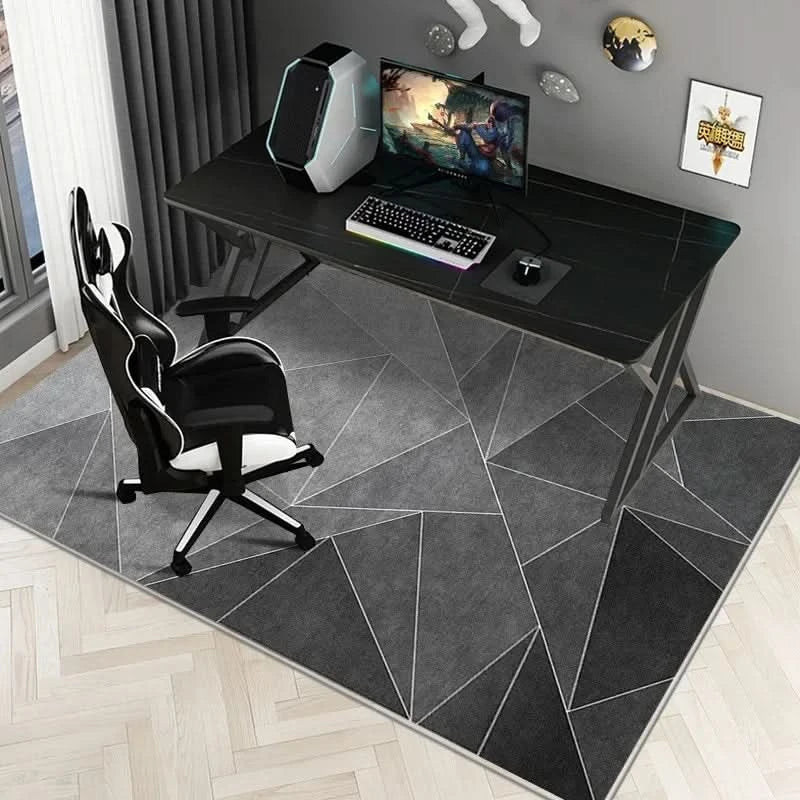 Geometric Office Chair Mat | Washable Hard Floor Protector