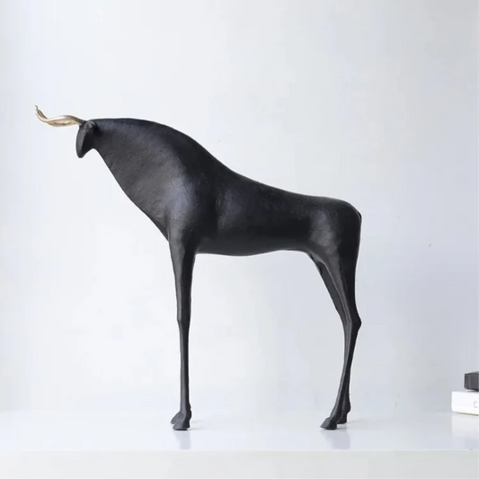 ArtZ® Bold Horns Bull Sculpture Bull Sculpture Black