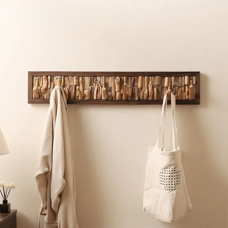 Wood Peg Rail Wall Coat Rack