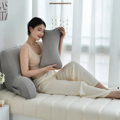 Corduroy Backrest Reading Pillow | Armrest Head Support