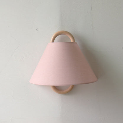 Modern Wall Sconce | Wooden Arm with Pleated Shade
