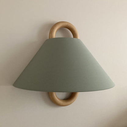Modern Wall Sconce | Wooden Arm with Pleated Shade