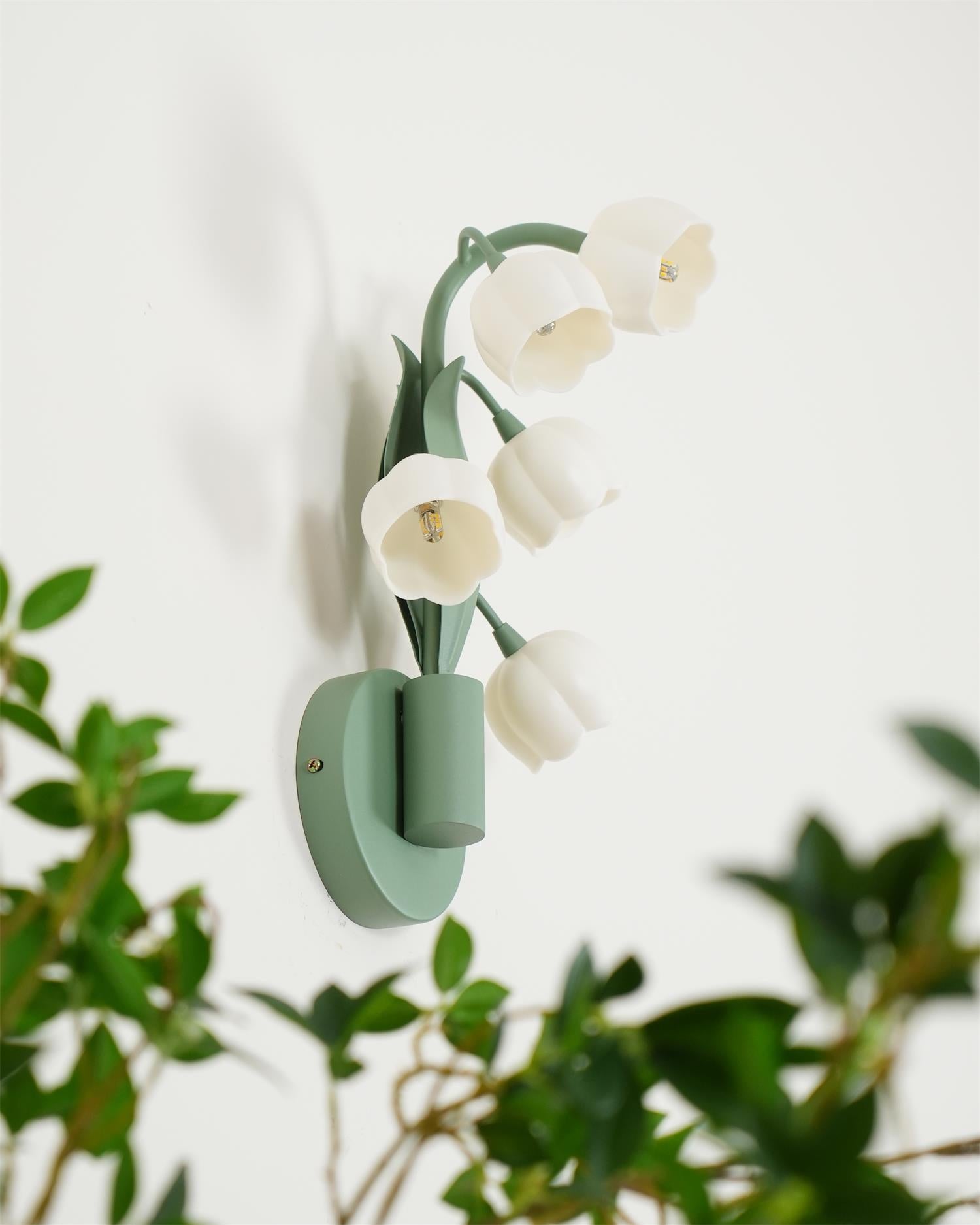 Sculptural Wall Light | Floral Orchid Glass Shade Sconce Fixture
