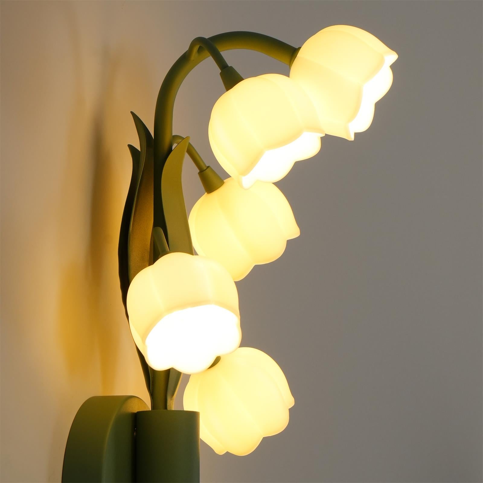 Sculptural Wall Light | Floral Orchid Glass Shade Sconce Fixture