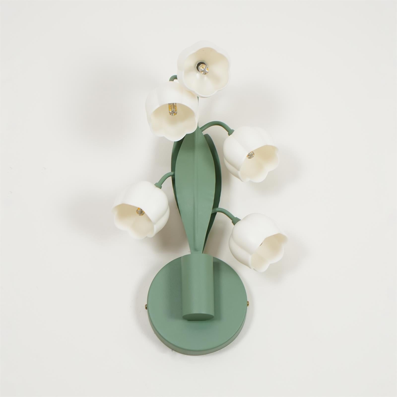 Sculptural Wall Light | Floral Orchid Glass Shade Sconce Fixture