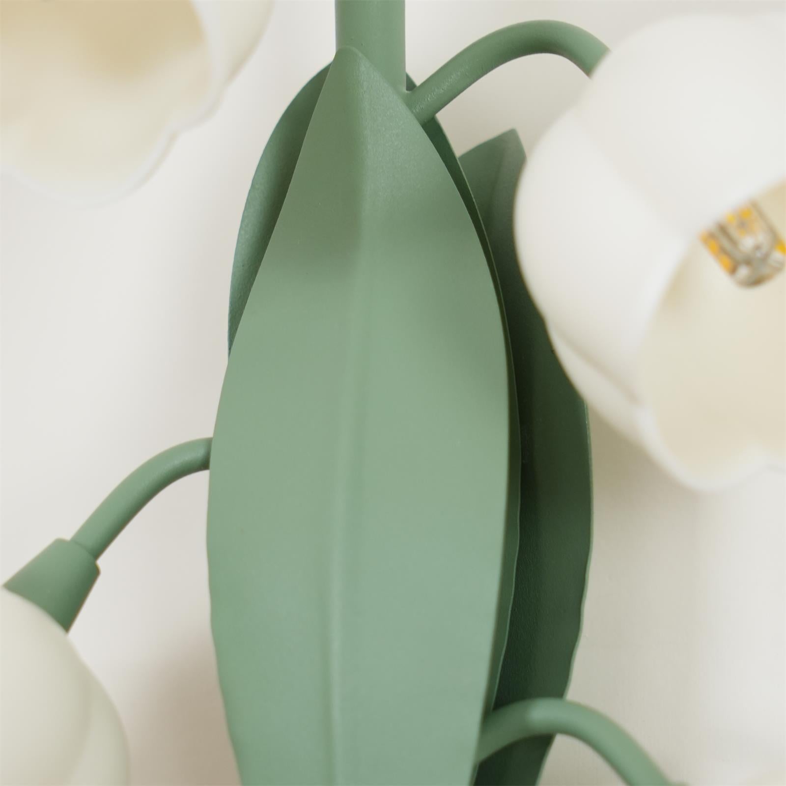 Sculptural Wall Light | Floral Orchid Glass Shade Sconce Fixture