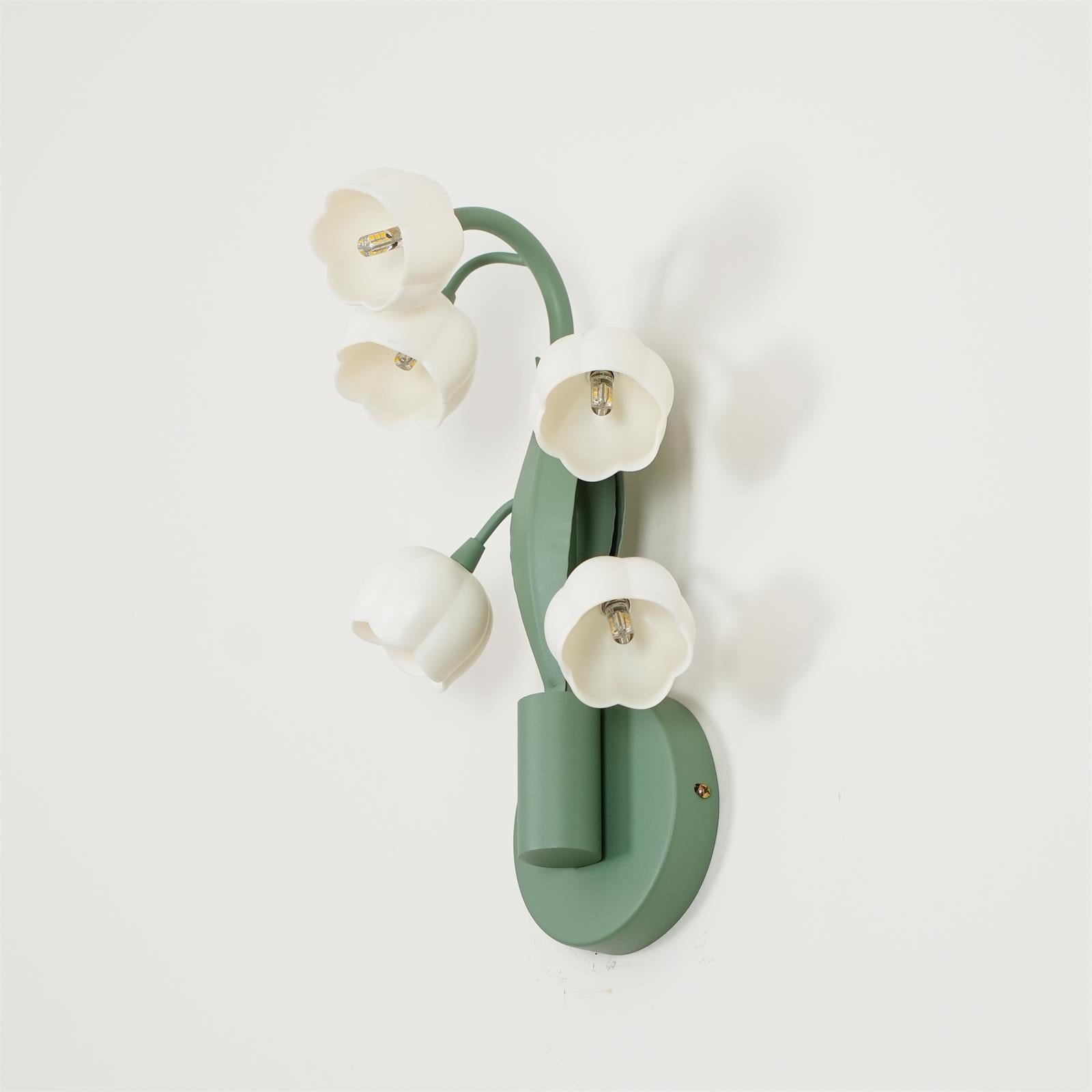 Sculptural Wall Light | Floral Orchid Glass Shade Sconce Fixture