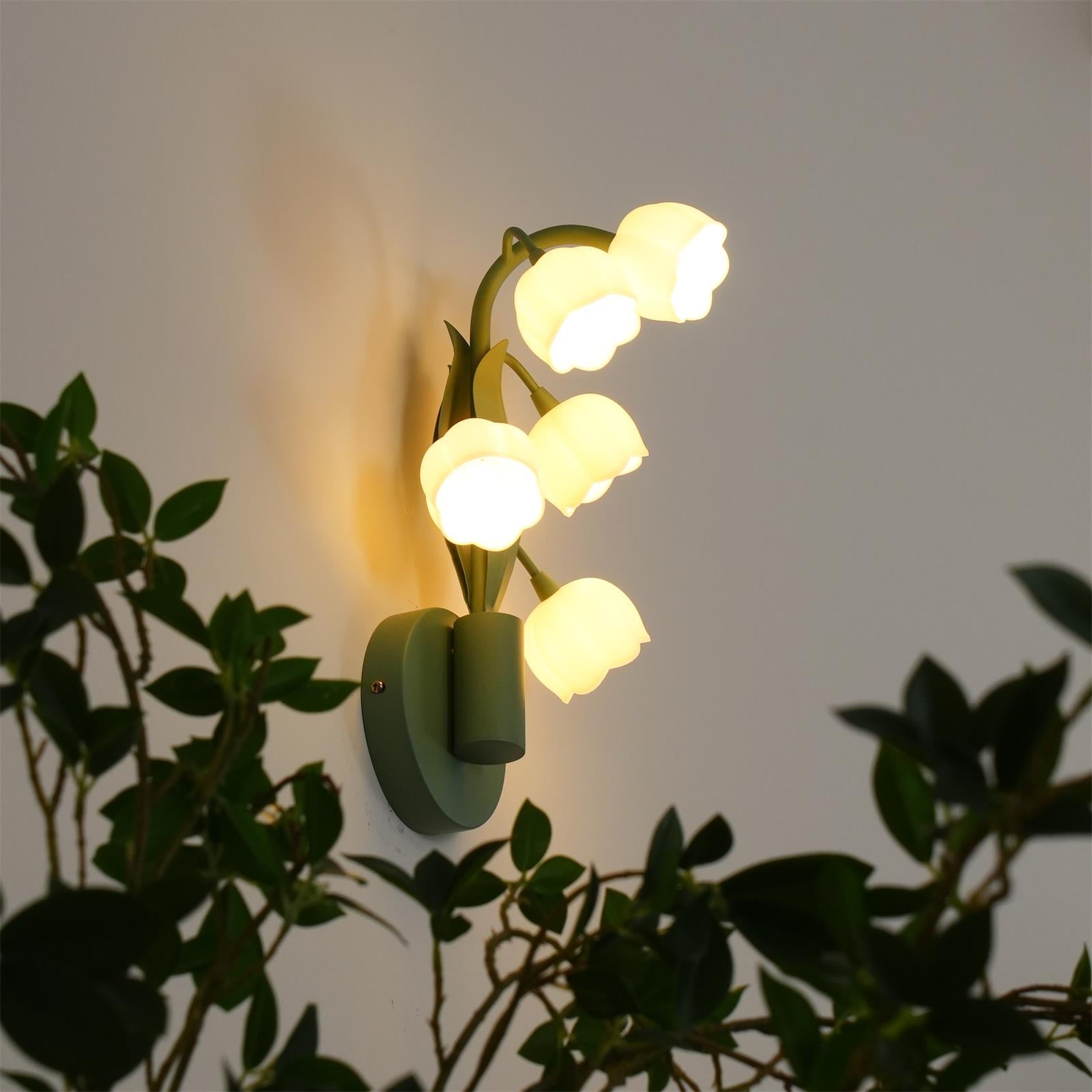 Sculptural Wall Light | Floral Orchid Glass Shade Sconce Fixture