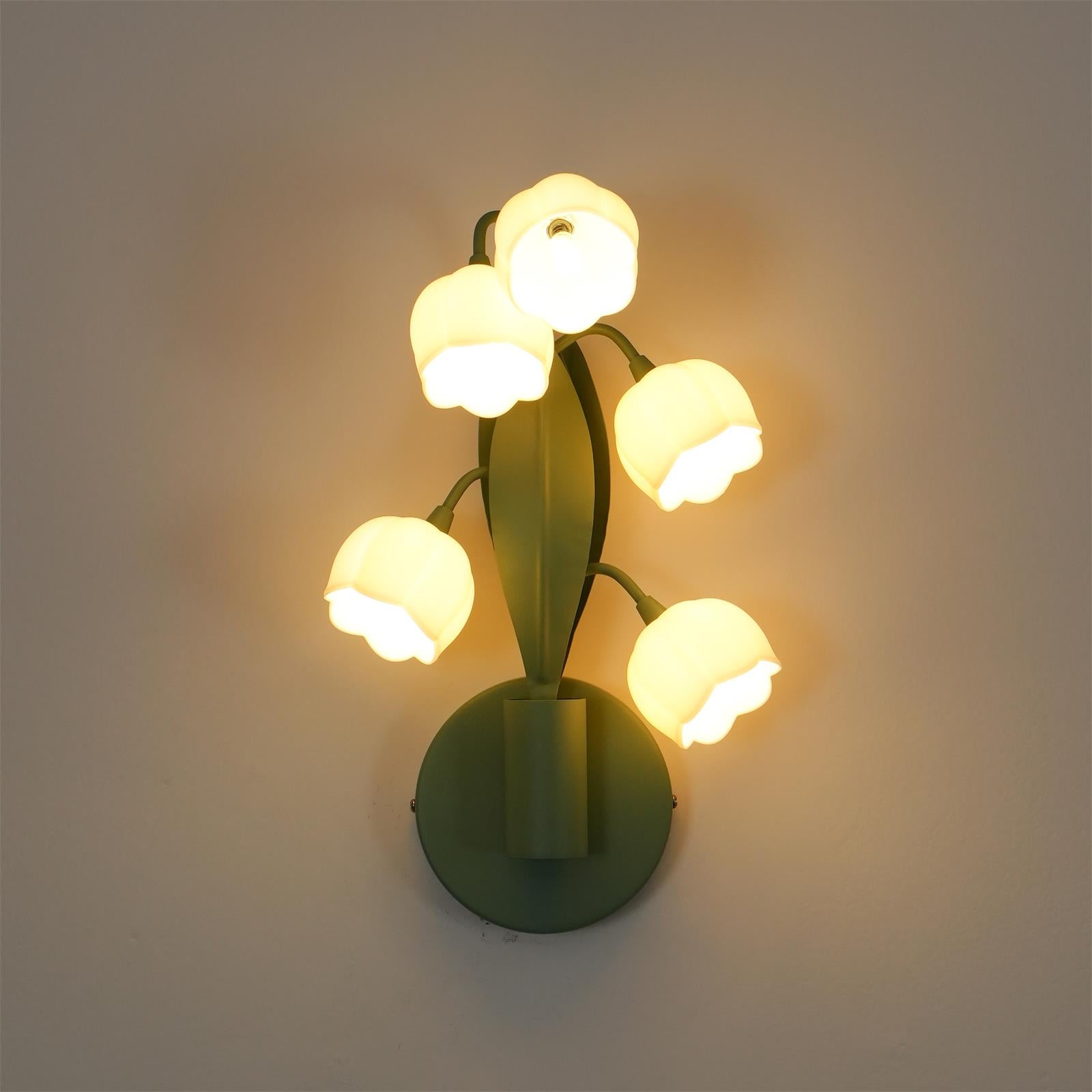 Sculptural Wall Light | Floral Orchid Glass Shade Sconce Fixture
