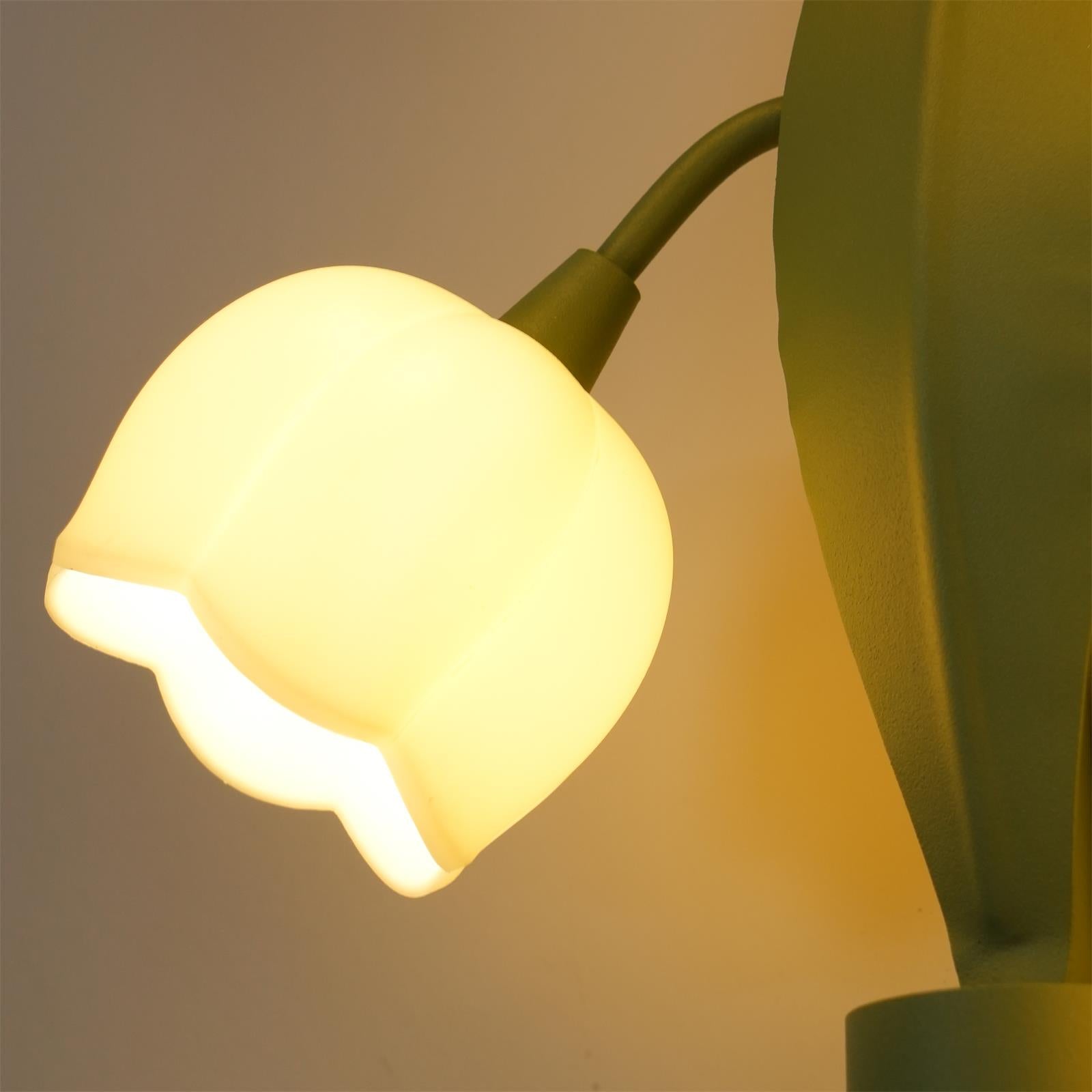 Sculptural Wall Light | Floral Orchid Glass Shade Sconce Fixture