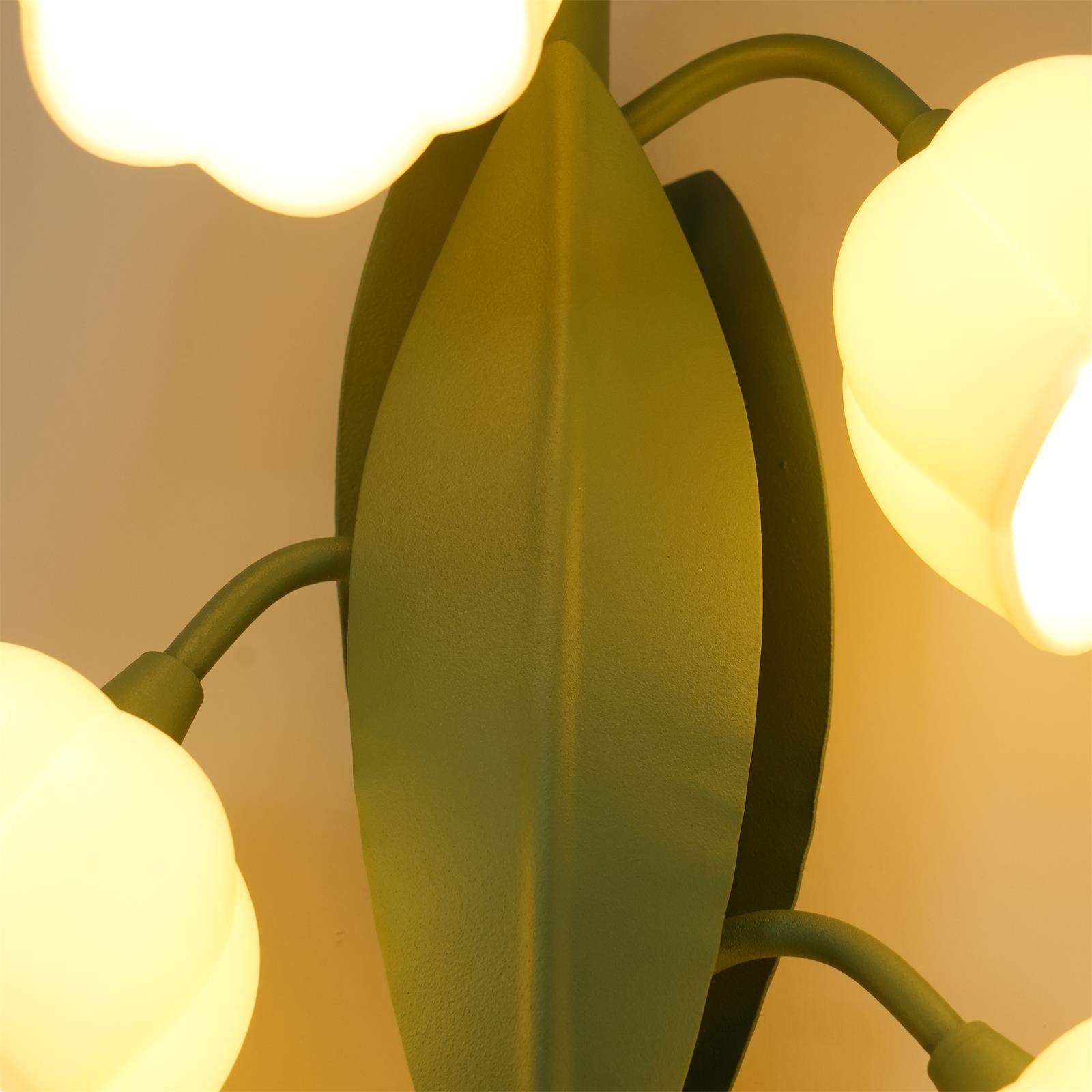 Sculptural Wall Light | Floral Orchid Glass Shade Sconce Fixture