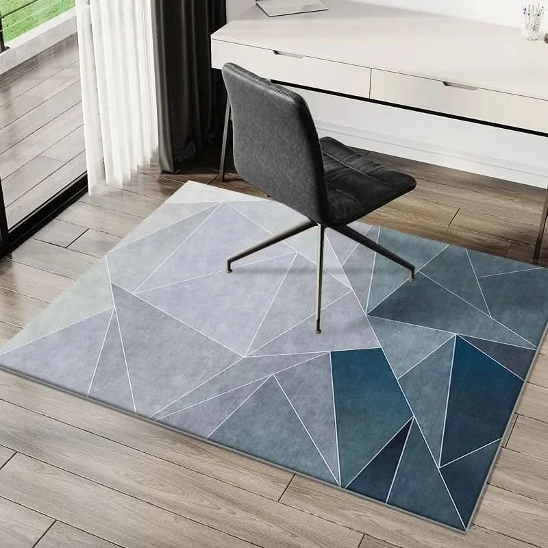 Geometric Office Chair Mat | Washable Hard Floor Protector