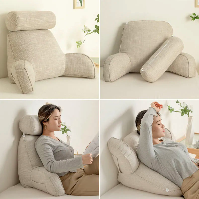 Deluxe Backrest Reading Pillow | Armrest Head Support