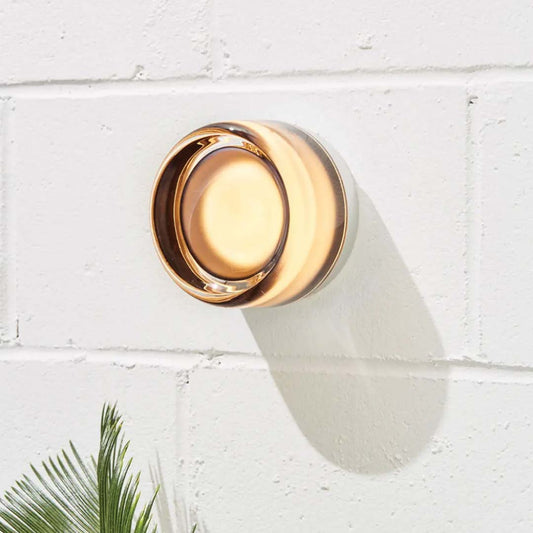 Modern Wall Sconce | Round Gold Dimple Design
