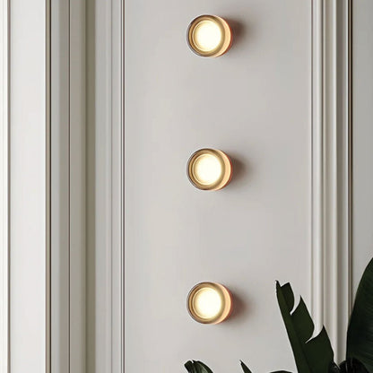 Modern Wall Sconce | Round Gold Dimple Design