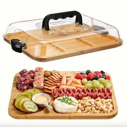 Portable Charcuterie Board | Bamboo Platter With Handles