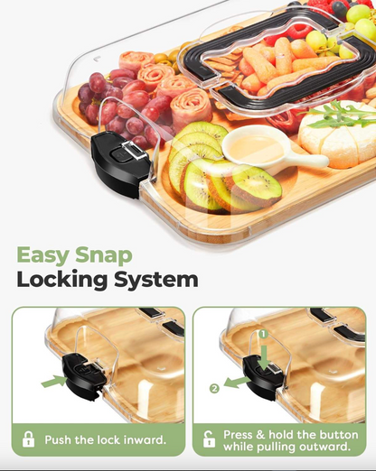 Portable Charcuterie Board | Bamboo Platter With Handles