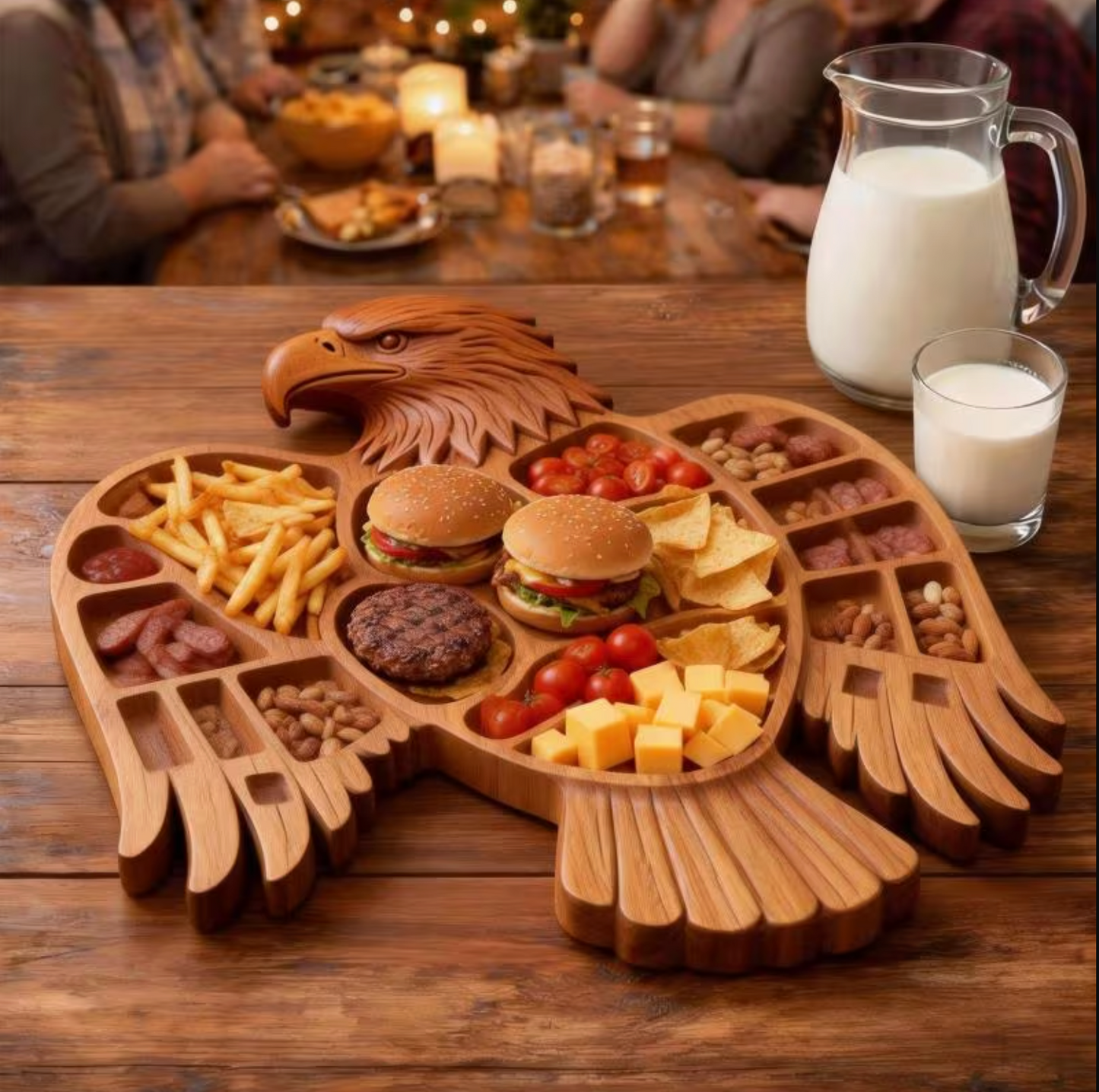 Eagle Shaped Charcuterie Board | Wood Patriotic Bird Design