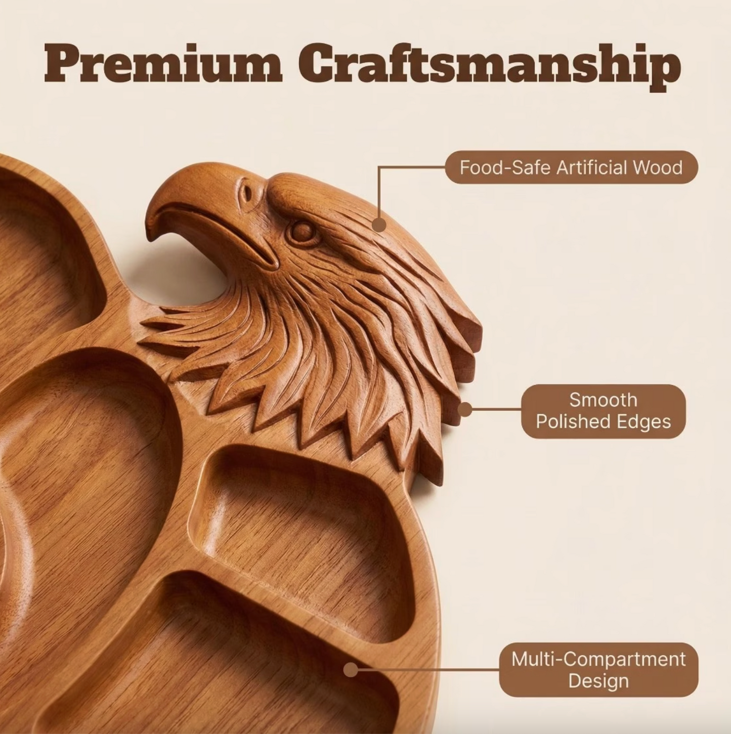 Eagle Shaped Charcuterie Board | Wood Patriotic Bird Design