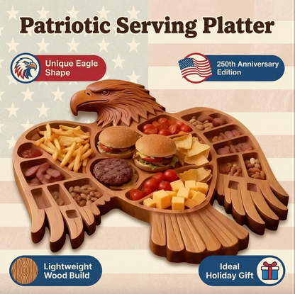 Eagle Shaped Charcuterie Board | Wood Patriotic Bird Design